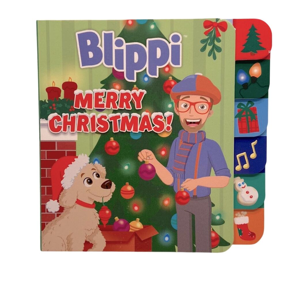 Blippi Merry Christmas! Children's Board Book with Tabs by Thea Feldman